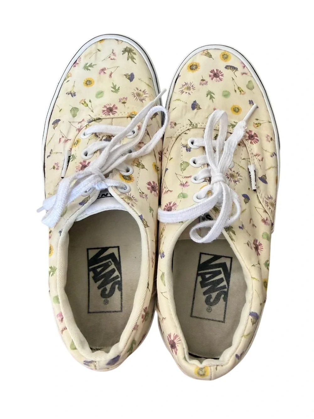 Vans Doheny Pressed Flower Canvas Sneakers with White Laces-Size 7.5